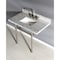 Kingston Brass 36X22 Marble Vanity Top W/ Brass Feet Combo, Marble/ Nickel KVPB3630MBSQ8 - alternate 2